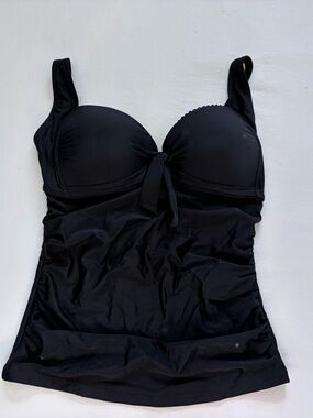 Women's Black Tankini Top with Molded Cups
